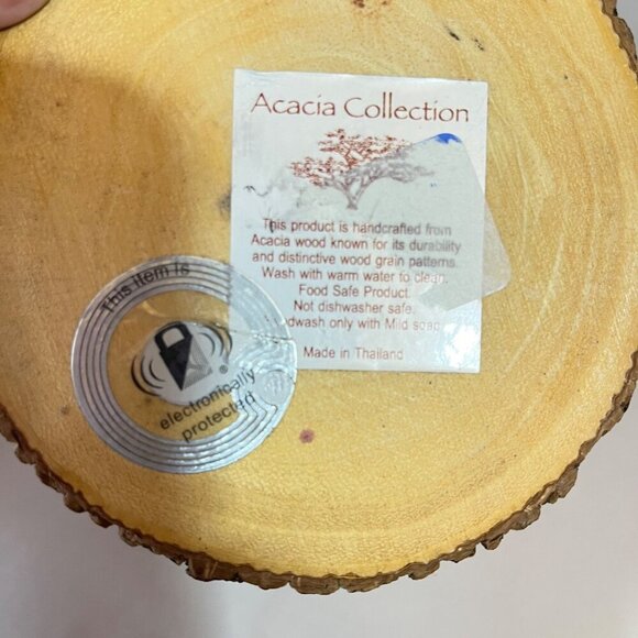 Rustic Acacia Raw Wood‎ Coaster Set With Holder 6 - Picture 4 of 5